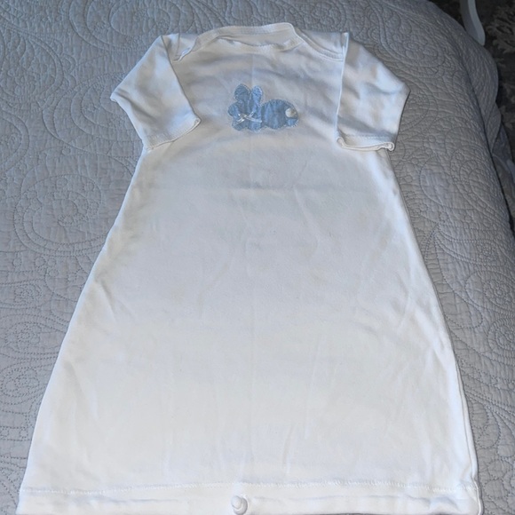 Bunny Blue gingham Appliqué and Embroidery Sleepsack 0-3 months Day gown - Picture 3 of 7